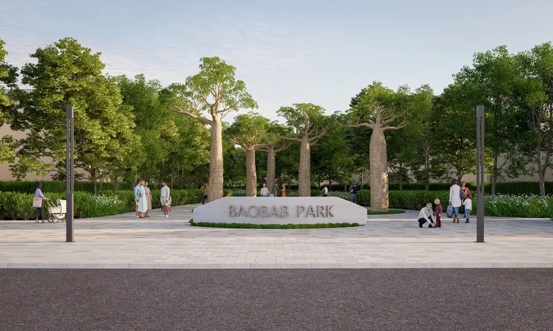 Sobha Elwood / Baobab Park / Eingang und Spazierwege