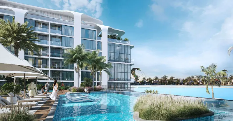 Sobha Siniya Island / Coastline Beach Residences / pool and landscaped terrace