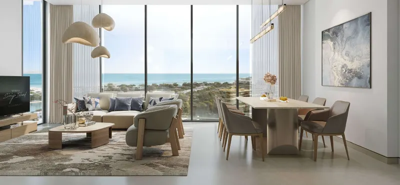 Sobha Siniya Island / Coastline Beach Residences / living and dining interior concept
