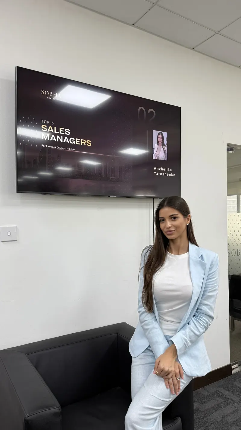 Angelica beside a Sobha Realty ranking showing position 02
