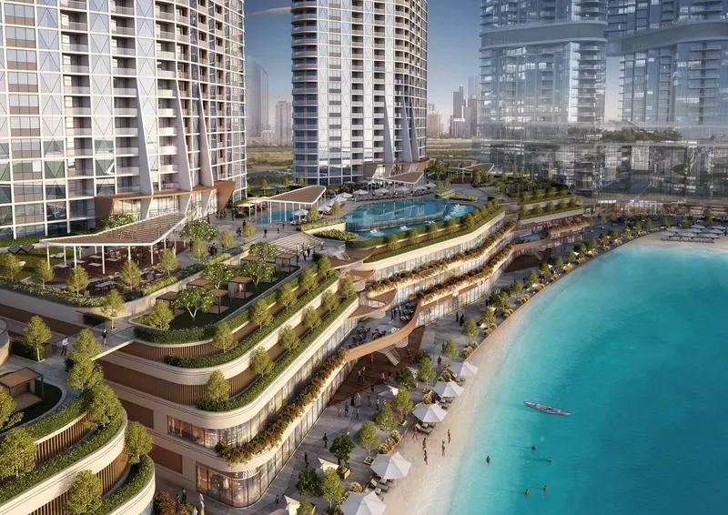 Sobha Hartland II / Landscaped podium and waterfront promenade