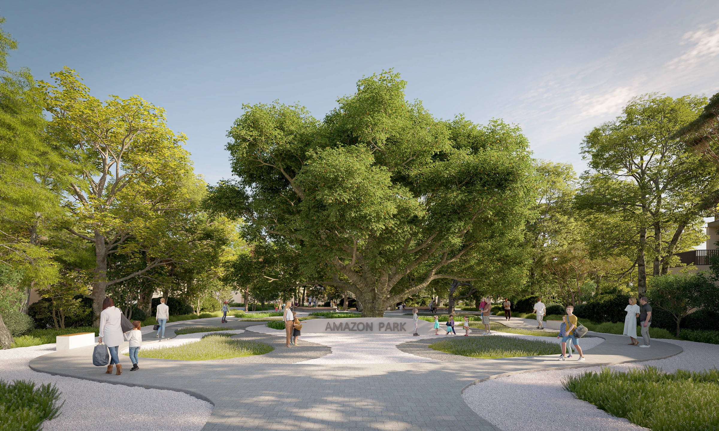 Sobha Elwood / Amazon Park / shaded garden paths