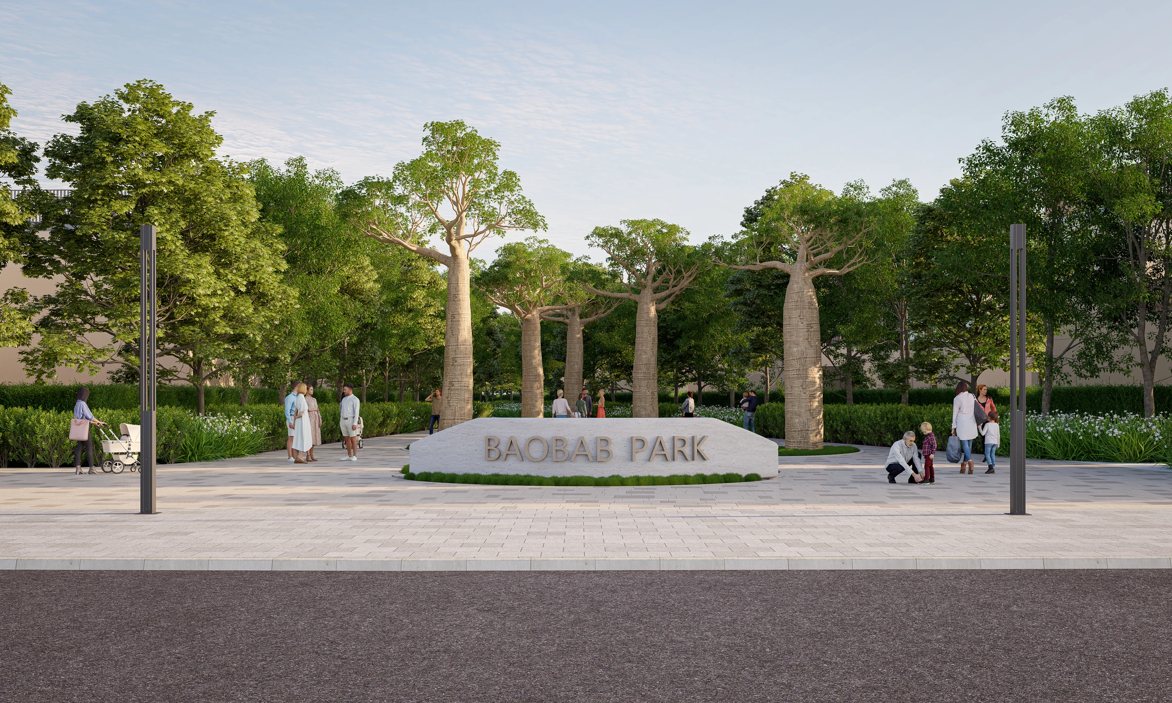 Sobha Elwood / Baobab Park / entrance and walking paths