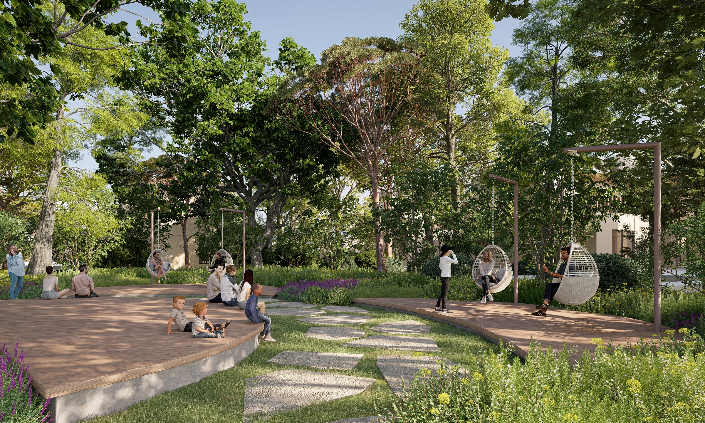 Sobha Elwood / Garden lounge and outdoor gathering spaces